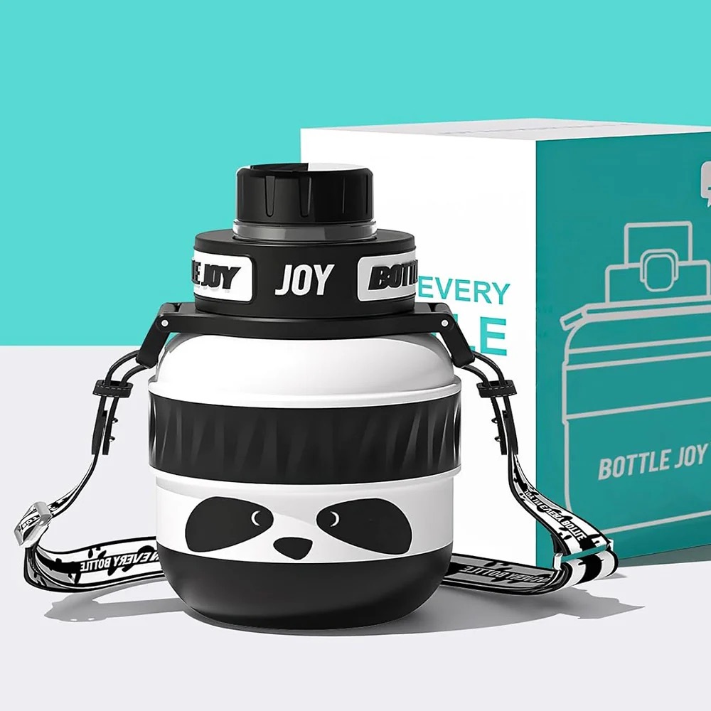 Bottle Joy cute panda face stainless-steel insulated water bottle